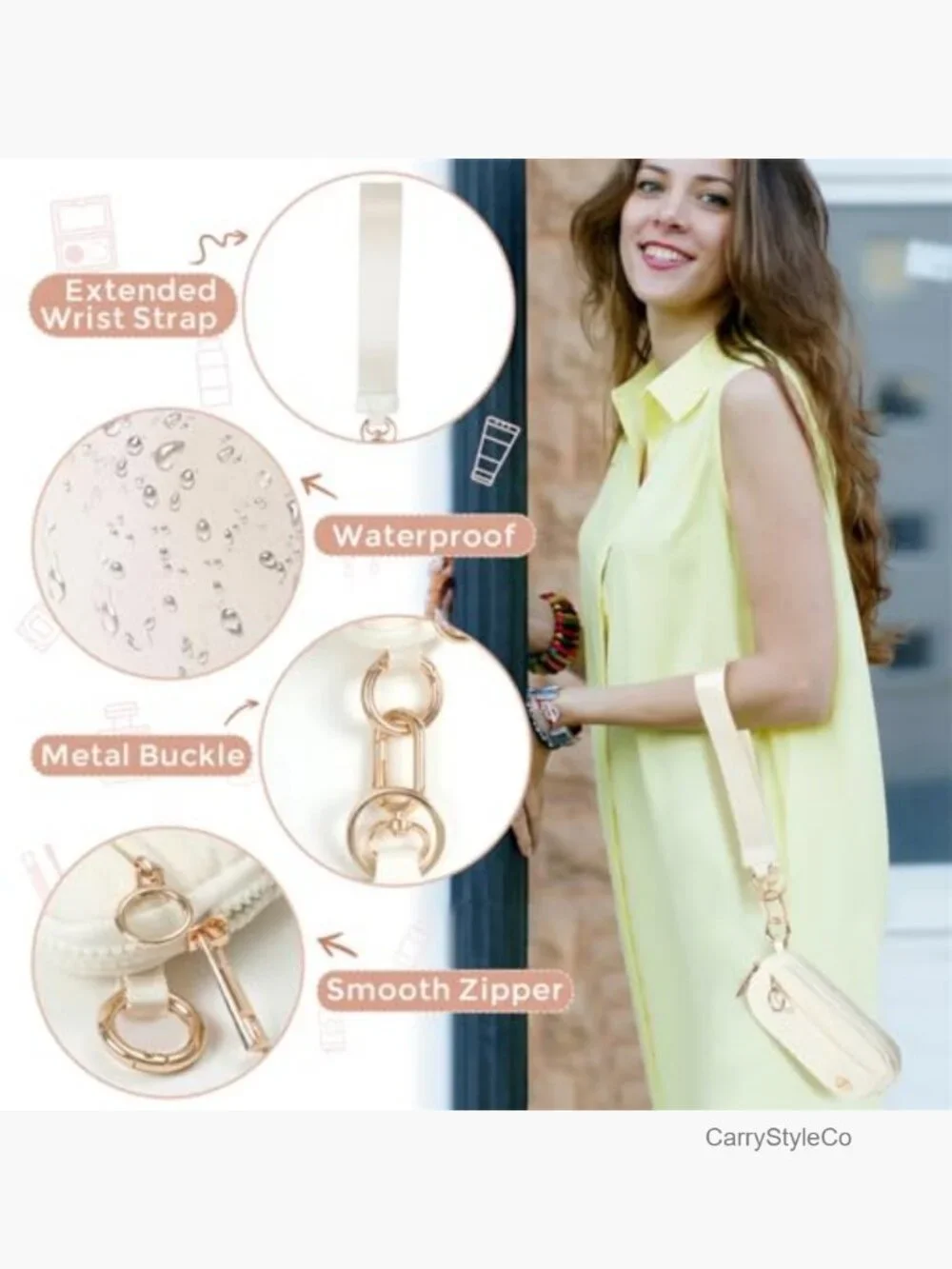 RFID Blocking Wristlet Keychain Wallet with Detachable Strap Nylon